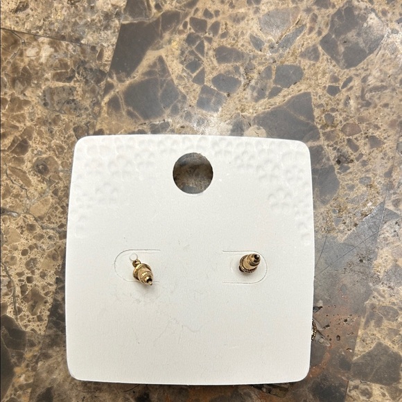 Mint Gold and Silver Crystal Flower Earrings - Picture 2 of 4